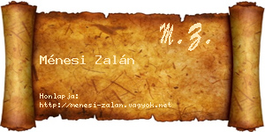 Ménesi Zalán névjegykártya